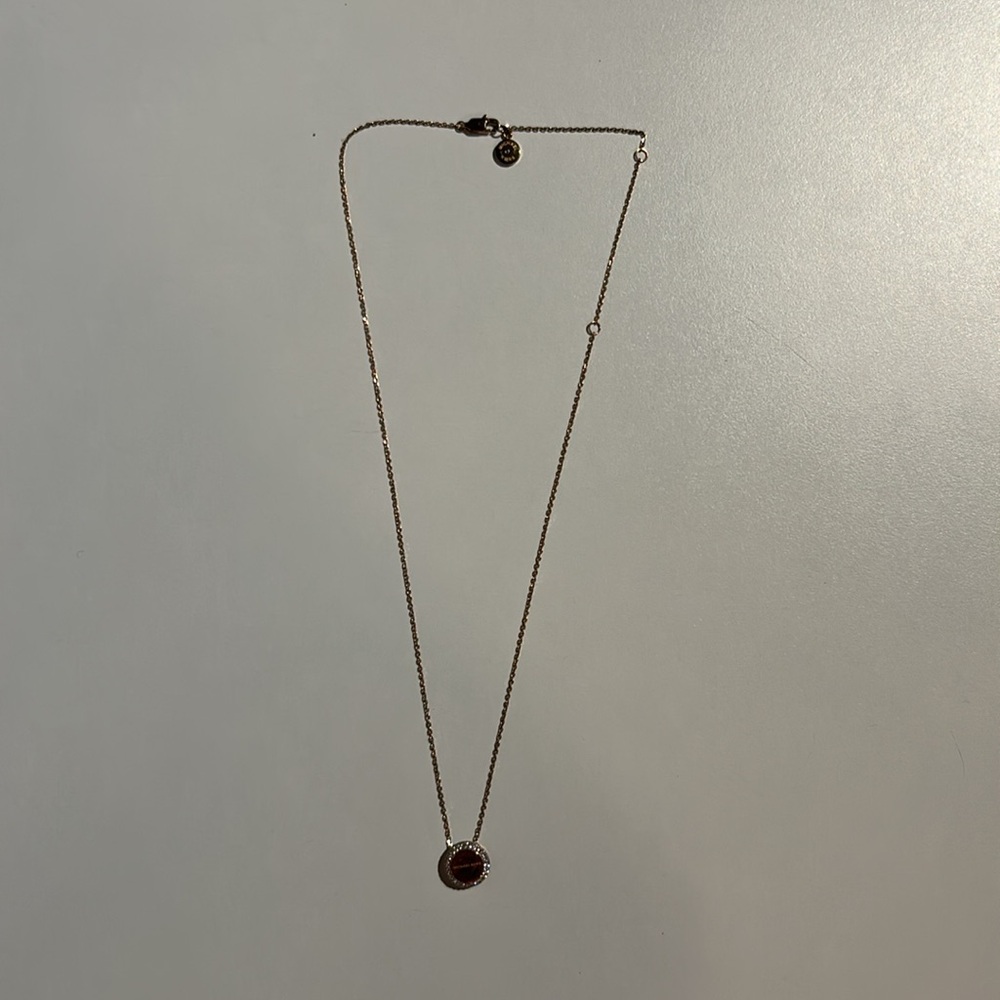 Michael Kors Rose Gold Circle Pendant Necklace